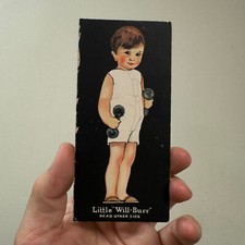 Vtg Wilbur's Cocoa Trade Card Advertising Paper Doll WILL BURR Chocolate picture