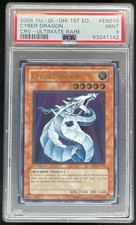 2005 Yu-Gi-Oh 1st Edition CRV Ultimate Rare #EN015 Cyber Dragon PSA 9 picture