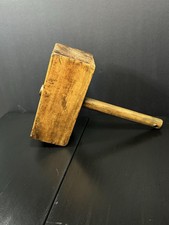 Antique Wooden Carpenter's Mallet, Primitive Joiner's Tool, Early American picture