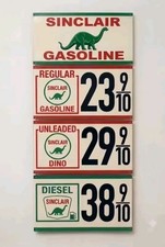 4 piece Sinclair Dino Gas Station Gasoline Price Advertising Sign 32