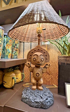 Disney’s Polynesian Village Resort Tiki Maui Table Lamp Wicker Shade NEW picture
