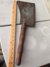 Vintage Original 8” hog splitter meat Cleaver Chopping Tool with Wooden Handle picture
