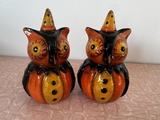 NEW Johanna Parker Owl Halloween Fall Salt And Pepper Shaker Set picture