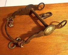 Antique August Buermann Daisy Horse Curb Bit Engraved Silver Conchos Western picture