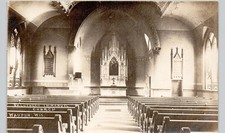 LUTHERAN CHURCH INTERIOR waupun wi c1910 postcard wisconsin real photo rppc picture