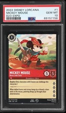 2022 Disney Lorcana D23 Expo #1 Mickey Mouse PSA 10 GEM MINT picture