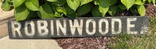 Antique 1920s Detroit City Wood ROBINWOOD E. Traffic Street Road Sign Primitive picture