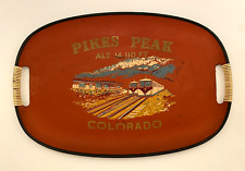 Vintage Colorful Colorado Pikes Peak Souvenir Plastic Serving Tray Ski Decor picture