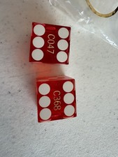 Vintage Mirage Las Vegas Casino Dice Numbered Red Set Original Bag Logo Rare picture