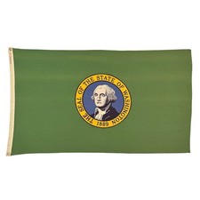 Vintage Cotton Washington State Flag Old Cloth USA Textile Art George Seattle picture