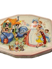 Vintage Old Woman Who Lived In A Shoe Horner Toffee Tin Beautiful Condition 1940 picture
