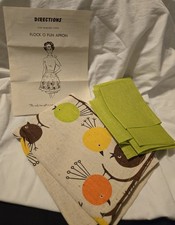 Vintage 1969 Flock o Fun Apron Kit Brown Orange Yellow Green Birds Green Trim picture