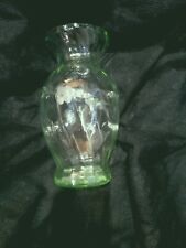 Vintage 1930’s Uranium/Manganese Clear Glass Vase ~ Glows picture