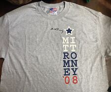Mitt Romney Signed 2008 Short Sleeve Gray T-shirt( Never Worn) picture