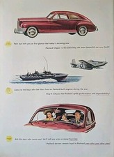 1946 Vintage Packard automobile print ad. Beautiful Colors, unique art picture