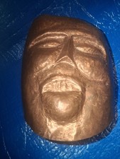 Original Solid Copper Face Mask Sculpture 10x12.5