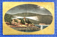 Vtg c1910 Embossed Light House and Old Cro' Nest on the Hudson River NY Postcard picture