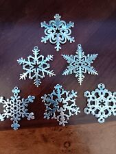 Vintage Lot of 6  Reed and Barton Snowflake Ornaments 1977, 78, and 79. picture