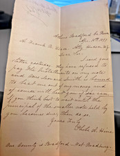 1897 Athens Bradford County PA Phebe Hine to Frank Chase Signed Legal Letter picture