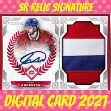 Topps nhl skate josh anderson impact performers signature relic digital 2021 picture