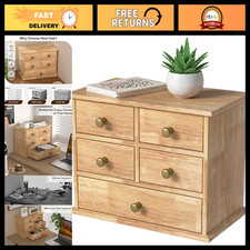 Oak Desk Organizer with Drawers, Durable Wooden Desktop Storage Box picture