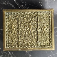 Antique Erhard & Sohne German Brass Embossed Cherub Jewelry Box Art Nouveau picture