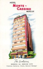 Vintage Hotel Monte Cassino Mexico City Postcard 1960s Posted picture