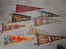 8 Rare Vintage Pennants Reno California St. Louis Seattle Utah New Mexico Colo. picture
