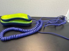 Vintage 90s Swatch Deluxe Twin Phone - Translucent Neon Green & Blue Landline picture