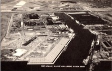 Postcard Aerial View Port Newark, Seaport and Airport in New Jersey picture