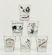 Vintage 1960's Shot Glass Lot MCM Sports Golf Bowling Football Toon Jack Daniels picture
