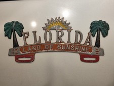 1950s Florida Land Of Sunshine License Plate Topper Vintage picture