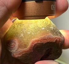 5oz LSA Lake Superior sparkly quartz top great lower orange banded agate #56 picture