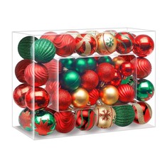 66Pcs Christmas Tree Decorations Set, Festive Ornaments for Holiday Home Decor picture