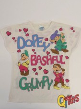 1990s Vintage Disney Snow White And The Dwarfs Child T-Shirt Medium picture