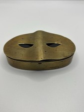 Elizabeth ARDEN “MASQUERADE” Vintage Brass Mask Compact Box Powder 1930 - 40 HTF picture