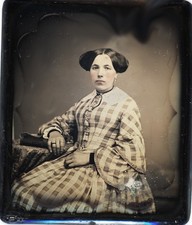 Fine 6th Plate Dag of Woman, I.D. to Man laid in, 1850s #213 picture
