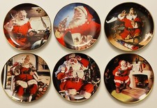 6 Vintage 1993-94 Franklin Mint Coca Cola Santa Claus Collector Plates  picture