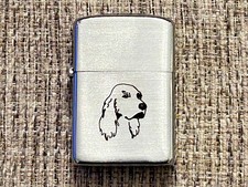 RARE 1947 3 Barrel hinge zippo lighter (SPANIEL DOG) CLEAN picture