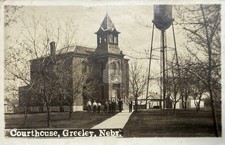 Greeley Nebraska Co Courthouse John Nelson c1910 RPPC Photo Postcard COPY picture