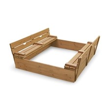Badger Basket Cedar Sandbox with Lid & Benches - Outdoor Wooden Sandbox for K... picture