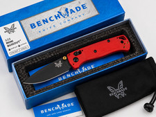 Benchmade 533 Mini Bugout RED AXIS Lock Drop Point Plain Manual Pocketknife picture
