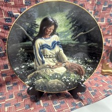 WILD FLOWER by David Wright Porcelain Plate #1036A Hamilton Collection 1993 picture