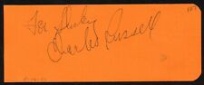 Charles Russell d1985 signed 2x5 cut autograph on 8-12-47 Actor in Ladie's Day picture