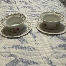 Beautiful Vintage Dessert Bowl and Saucer Germany Weimar Set Of Two picture