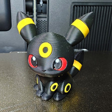Umbreon Pokémon 3D Printed Figure Black Yellow Red Eyes Cute Collectible Display picture