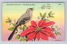 FL-Florida, State Bird, The Mocking Bird, Antique, Vintage Souvenir Postcard picture