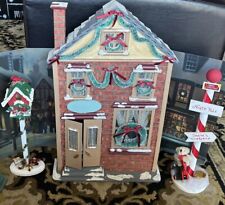 Kathrine’s Collection Christmas House with Backdrop Wooden Post picture