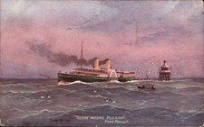 Port Phillip Lighthouse & Steamship Deane Taylor c1900s-10s Vintage Postcard picture