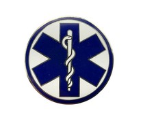 Vintage Star Of Life EMS Emblem Pin Blue White Silver First Responder NOS picture